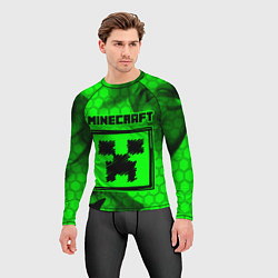 Рашгард мужской MINECRAFT - Зеленый Крипер, цвет: 3D-принт — фото 2