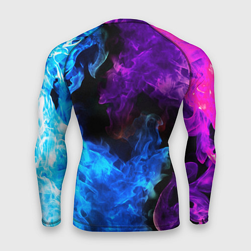 Мужской рашгард НЕОНОВЫЙ ГЕРБ РОССИИ ОГОНЬ NEON FIRE / 3D-принт – фото 2