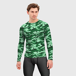 Рашгард мужской Зеленый монохромный камуфляж, цвет: 3D-принт — фото 2