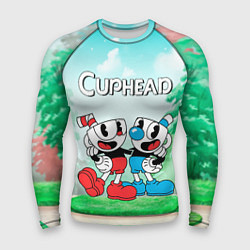 Мужской рашгард Cuphead Красная и синяя чашечка