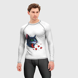 Рашгард мужской Cat love meow, цвет: 3D-принт — фото 2