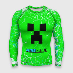 Мужской рашгард Minecraft зеленый фон