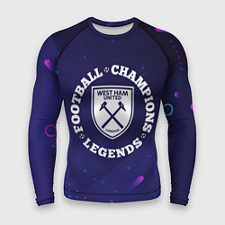 Рашгард мужской Символ West Ham и круглая надпись Football Legends, цвет: 3D-принт