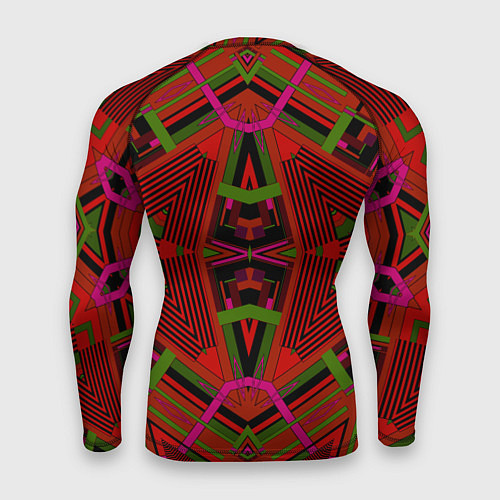 Мужской рашгард Геометрический этнический арабский узор в красно ч / 3D-принт – фото 2