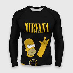 Мужской рашгард NIRVANA ГОМЕР СИМПСОН, SIMPSONS