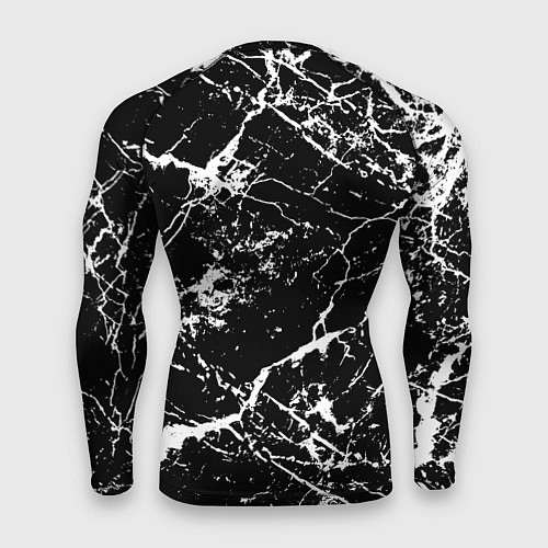 Мужской рашгард Текстура чёрного мрамора Texture of black marble / 3D-принт – фото 2