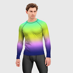Рашгард мужской Разноцветный размытый фон градиент, цвет: 3D-принт — фото 2