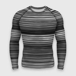 Рашгард мужской Black and white thin stripes Тонкие полосы, цвет: 3D-принт