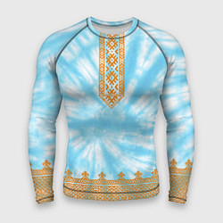 Рашгард мужской Славянская тай-дай рубаха, цвет: 3D-принт