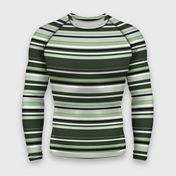 Мужской рашгард Горизонтальные зеленые белые полосы