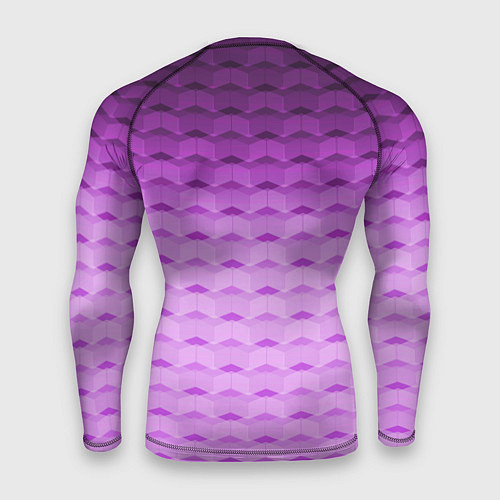 Мужской рашгард Фиолетово-розовый геометрический узор Градиент / 3D-принт – фото 2