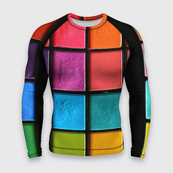 Рашгард мужской Абстрактный набор красок-паттернов, цвет: 3D-принт