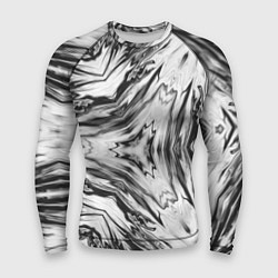 Рашгард мужской Черно-белый абстрактный узор Трио, цвет: 3D-принт