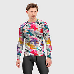 Рашгард мужской Многоцветный абстрактный геометрический, цвет: 3D-принт — фото 2