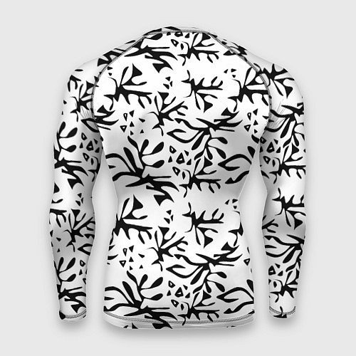 Мужской рашгард Черно белый абстрактный модный узор / 3D-принт – фото 2
