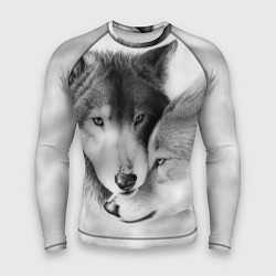 Рашгард мужской Love: Волк и волчица, цвет: 3D-принт