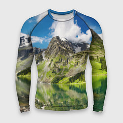 Рашгард мужской Живописное горное озеро, цвет: 3D-принт