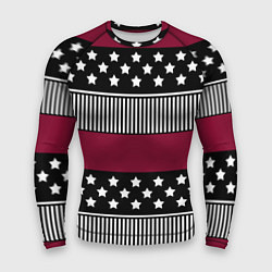 Мужской рашгард Burgundy black striped pattern