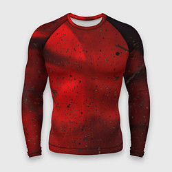 Рашгард мужской Абстрактный красный дым и брызги тёмной краски, цвет: 3D-принт