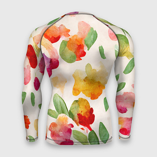 Мужской рашгард Романтичные акварельные цветы / 3D-принт – фото 2