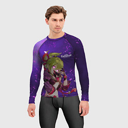Рашгард мужской Куки Синобу - Геншин, цвет: 3D-принт — фото 2