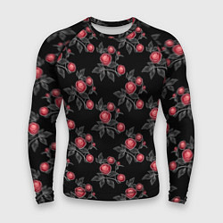 Рашгард мужской Акварельные розы на черном, цвет: 3D-принт