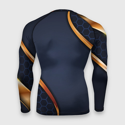 Мужской рашгард Blue & gold герб России / 3D-принт – фото 2