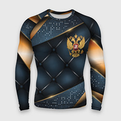 Рашгард мужской Золотой герб России на объемном фоне, цвет: 3D-принт