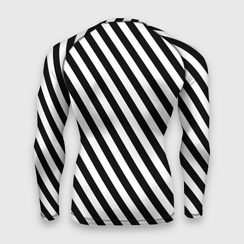 Мужской рашгард Черно-белые полоски / 3D-принт – фото 2