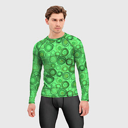 Рашгард мужской Ярко-зеленый неоновый абстрактный узор, цвет: 3D-принт — фото 2