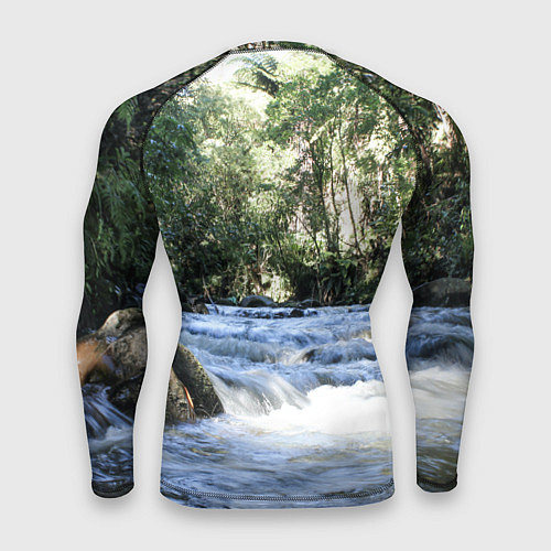 Мужской рашгард Течёт река в лесу / 3D-принт – фото 2