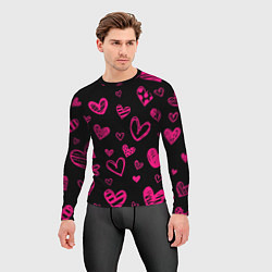 Рашгард мужской Розовые сердца, цвет: 3D-принт — фото 2