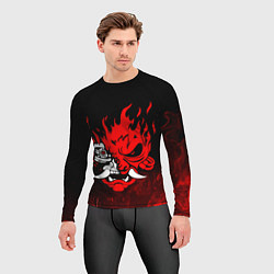 Рашгард мужской Cyberpunk 2077 - Логотип в огне, цвет: 3D-принт — фото 2