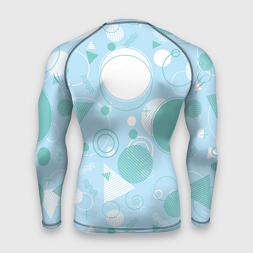 Мужской рашгард Голубой фон и узоры / 3D-принт – фото 2