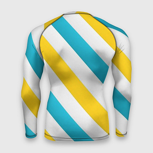 Мужской рашгард Желтые и синие полосы / 3D-принт – фото 2