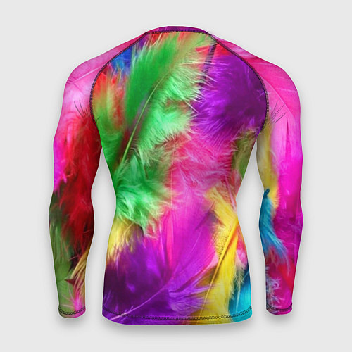 Мужской рашгард Яркие разноцветные перья / 3D-принт – фото 2