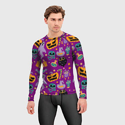 Рашгард мужской Happy Halloween - holiday pattern, цвет: 3D-принт — фото 2