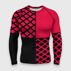 Мужской рашгард Черно-красный геометрический узор