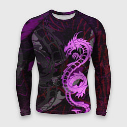 Рашгард мужской Неоновый дракон purple dragon, цвет: 3D-принт