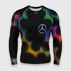 Мужской рашгард Mercedes - neon pattern