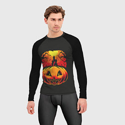 Рашгард мужской Тыква на Хэллоуин, цвет: 3D-принт — фото 2