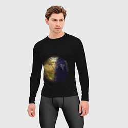 Рашгард мужской Планета Земля, день и ночь, цвет: 3D-принт — фото 2