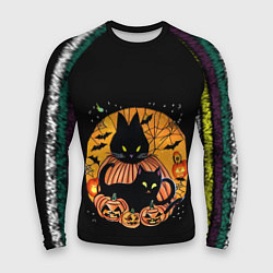 Рашгард мужской Хэллоуинские котики-кошмарики, цвет: 3D-принт