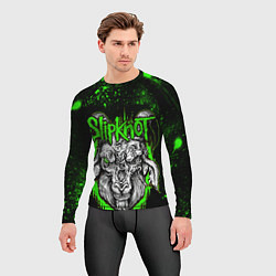 Рашгард мужской Slipknot зеленый козел, цвет: 3D-принт — фото 2