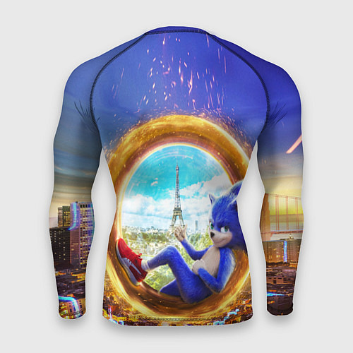 Мужской рашгард Соник в кино / 3D-принт – фото 2