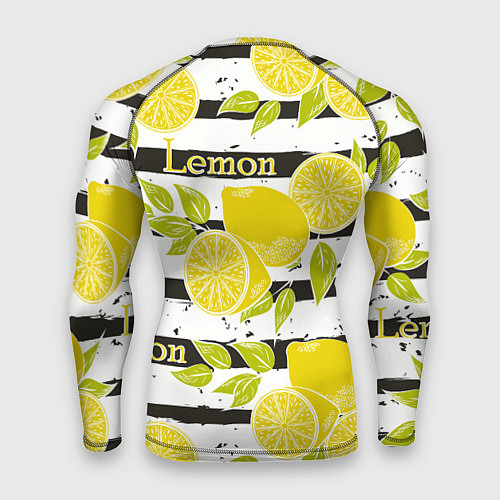 Мужской рашгард Лимон на чёрно-белом фоне / 3D-принт – фото 2