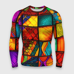 Рашгард мужской Лоскутная мозаика - пэчворк, цвет: 3D-принт