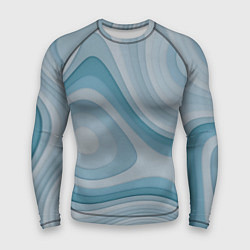 Рашгард мужской Волнообразные синие текстуры, цвет: 3D-принт