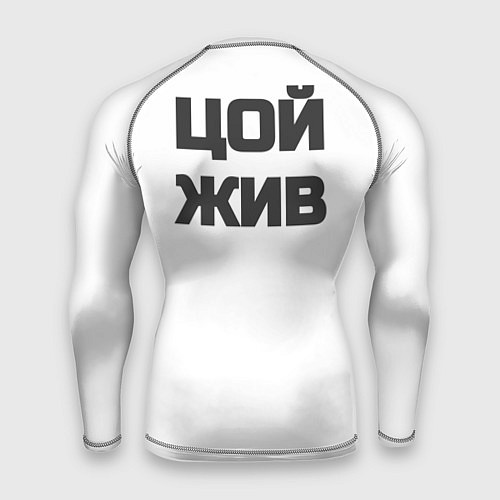 Мужской рашгард Виктор Цой чёрно-белый рисунок / 3D-принт – фото 2