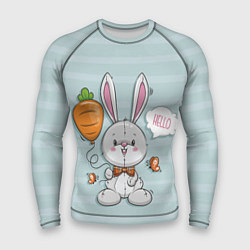 Рашгард мужской Милый зайка с шариком-морковкой, цвет: 3D-принт